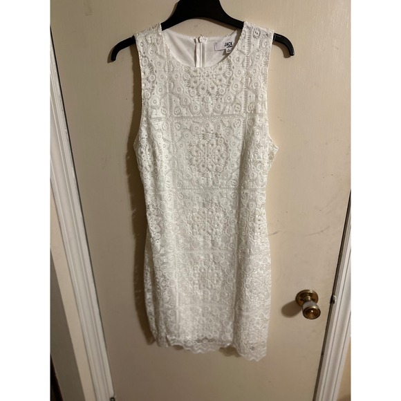 Jack BB Dakota Lace Dress Sleeveless Party Cocktail White Dress Size L - Picture 11 of 11